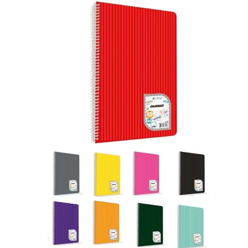 Çınar Colormaxi Spiralli Defter Plastik Kapak Çizgili 96 Yaprak A4 96/1 73004 (1 Adet)