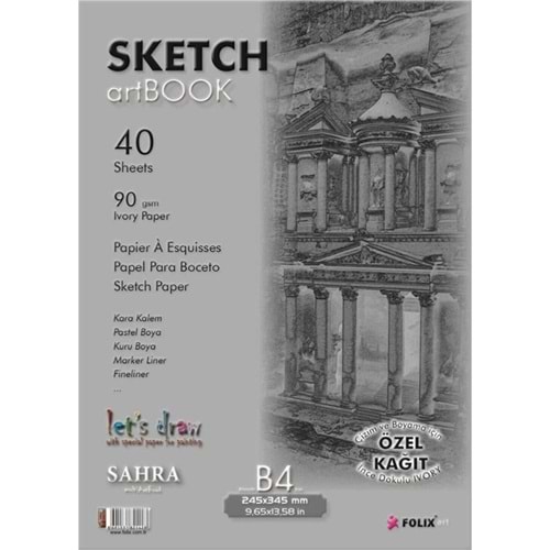 Sahra Bloknot Tutkallı Ivory Kağıt 24,5x34,5 CM 90 GR