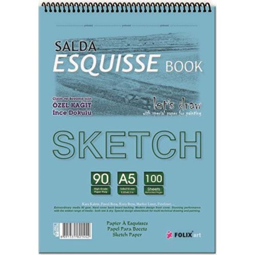 Salda Bloknot Sketch Tutkallı A5 90 Gr 100 SY 821503