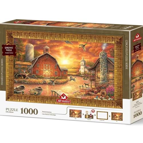 Art Puzzle 1000 Parça Gün Batımı Yolculuğu Çerçeveli 5692