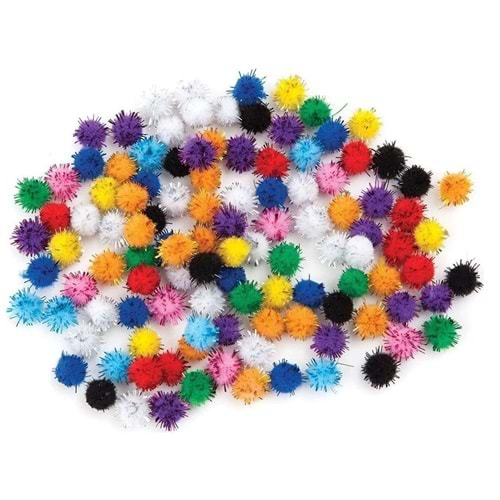 Puti Pom Pom Metalik 10 MM 4476