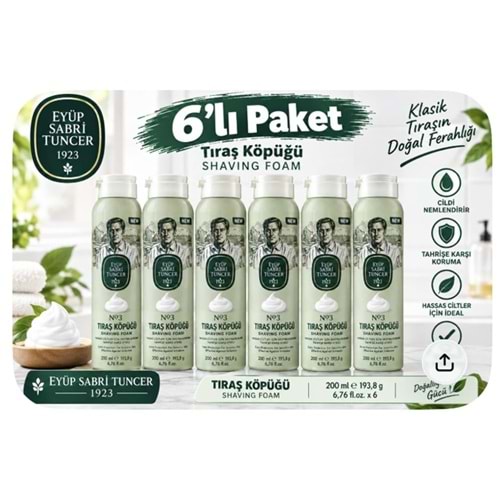 Eyüp Sabri Tuncer Tıraş Köpüğü No:3 - 200 ml 6lı Paket