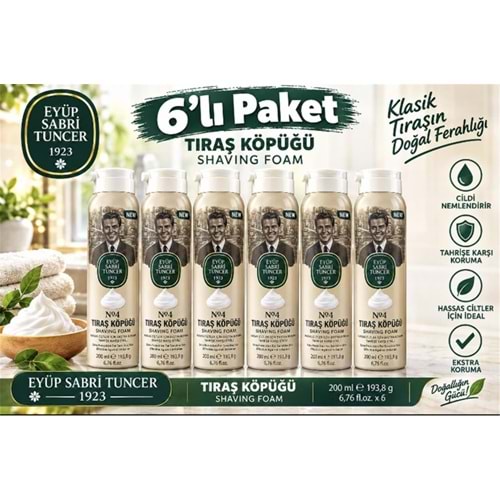 Eyüp Sabri Tuncer Tıraş Köpüğü No:4 - 200 ml 6lı Paket