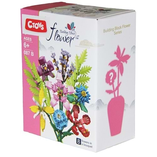 Ctoy Oyuncak Mini Blok Flower 8 Li Stant CTOY-087B