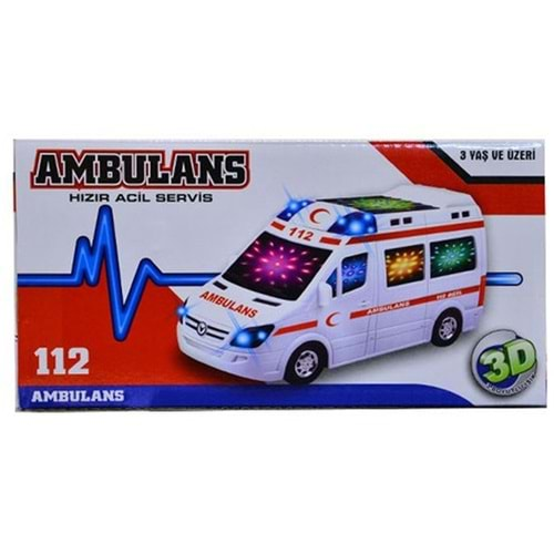 Ctoy Oyuncak Pilli Sesli Ve Işıklı 3d Ambulans