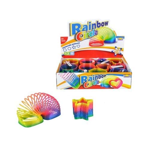 Sunman Oyuncak Rainbow Şeffaf Renkli Şekilli Stres Yayı(1 Adet)