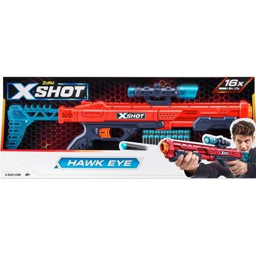 Sunman Oyuncak Sünger Atan Silah Zur-X-Shot Excel-Hawk Eye 16 Mermili