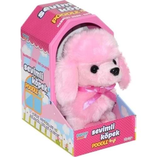 Sunman Oyuncak Peluş Sevimli Pembe Poodle Hareketli Sesli