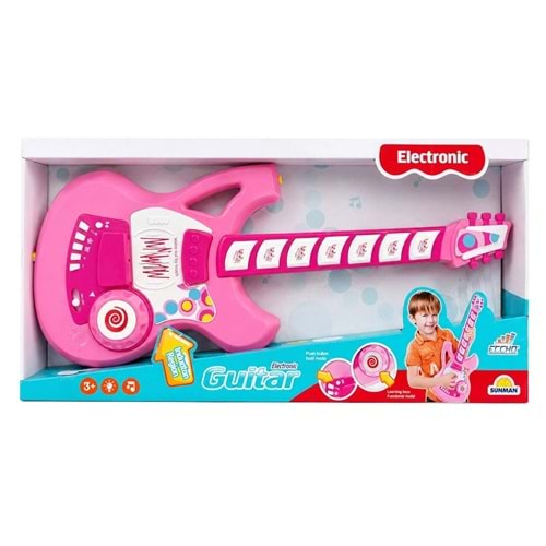 Sunman Gitar Fonk.tuşlu Askılı Pembe Sesli