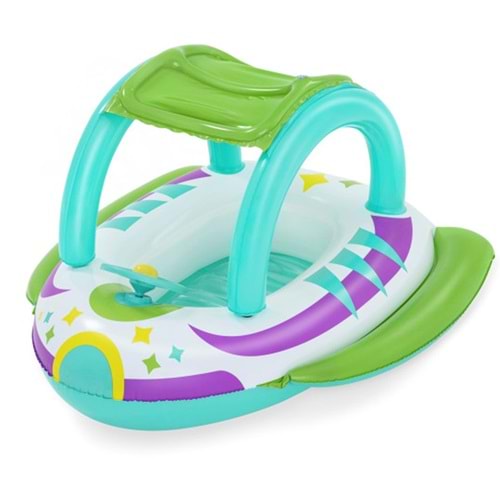 Bestway Çocuk Şişme Bot Gölgelikli Direksiyon 107x112 Cm Kzld-Bw34149