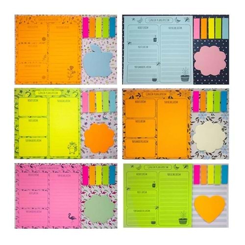 Not Yaz Planlayıcılar 220x160 MM Renkli Taşıyıcı Karton MP-1156
