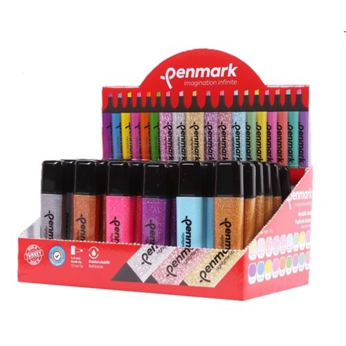 Penmark Fosforlu Kalem 60 Lı Stand Simli Renkler
