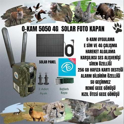 OKam O-Kam 5050 4G Solar Fotokapan