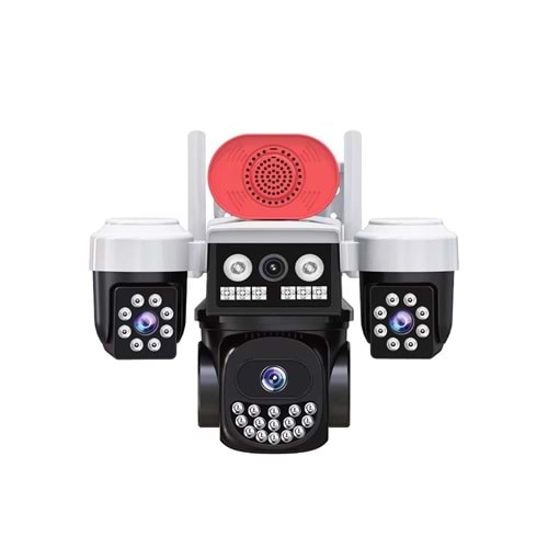 Joysee W3 9Mp 3.6mm 2x2.8mm Üç Kamera 19IR+18Led Wifi PTZ Kamera