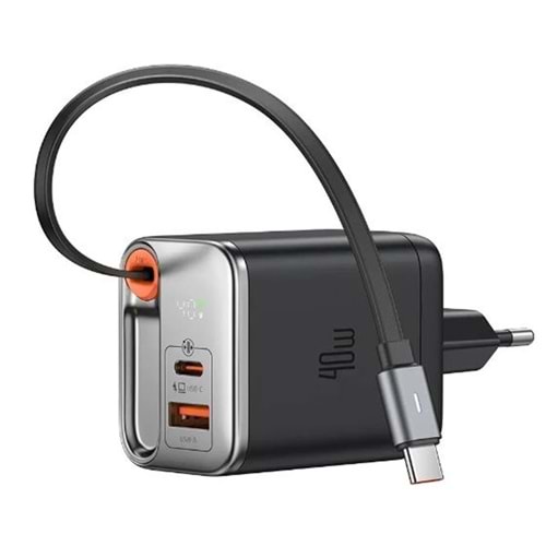MCDODO CH-4281 40W GaN Şarj Adaptörü Dahili Geri Çekilebilir Kablolu