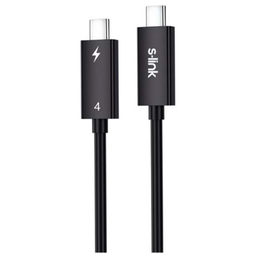 S-link SL-TC401 Thunderbolt 4.0 1m 8k 60Hz PD100W TypeC to TypeC 40Gbps Hızlı Data Kablosu