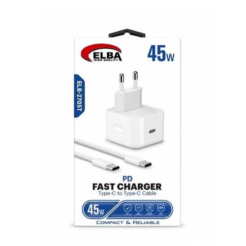 Elba ELB-2705t 45W Beyaz Type- C To Type-C İos Set
