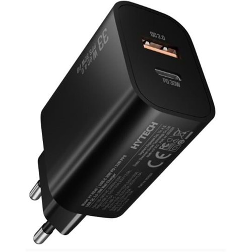 Hytech HY-XE49 Type-C + USB-A 30W PD - 33W PPS USB QC 3.0 18W Hızlı Ev Şarj Adaptörü