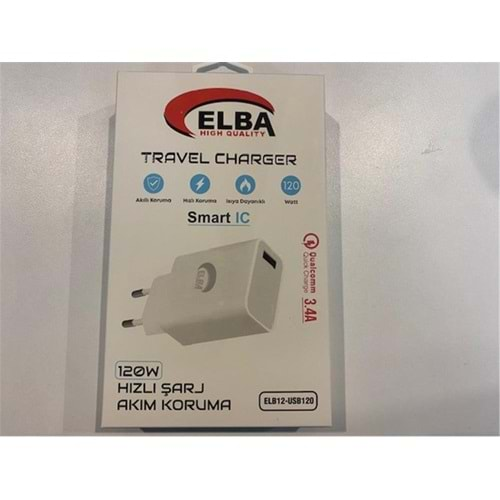 Elba ELB12 Elb- USB120 120W 3.4A Hızlı Şarj Akım Koruma Isıya Dayanıklı EV Şarj Kafa