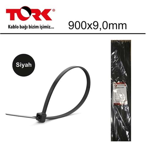 Tork TRK-900-9,0mm Siyah 100lü Kablo Bağı