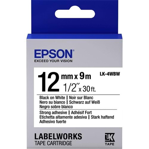 Epson LK-4YBVN Sarı Üzeri Siyah 12mm 7Metre Etiket