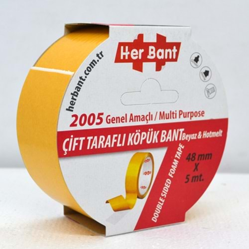 Her Bant Çift Taraflı Köpük Bant Askılı 48x5 Mt 2005