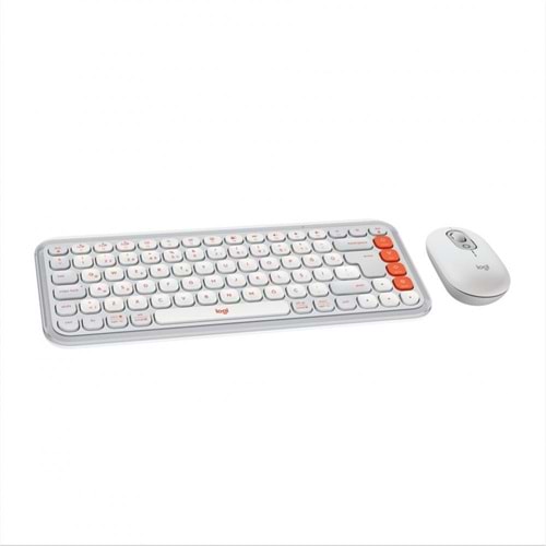 Logitech Pop Icon Combo 920-013076 Beyaz Kablosuz Klavye Mouse Seti