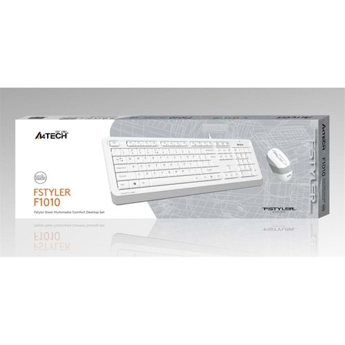 A4 Tech F1010 Q Usb Beyaz Fn-Mm Klv+Optik Mouse Set