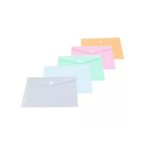 Pigui Çıtçıtlı Dosya Pastel Renk A4 Karışık Renk (1 Adet)