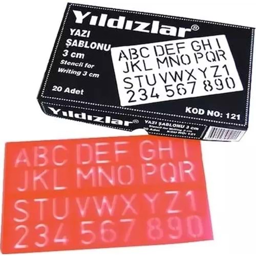 Beş Yıldızlar Yazı Şablonu 3 Cm 121 (1 Adet)