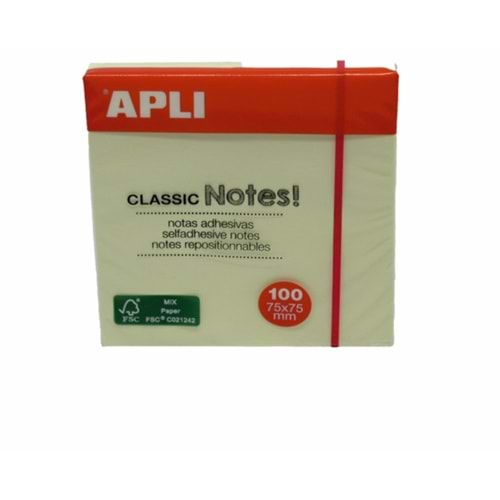 Apli Yapışkanlı Not Kağıdı Classic 100 YP 75x75 10975 (1 Adet)