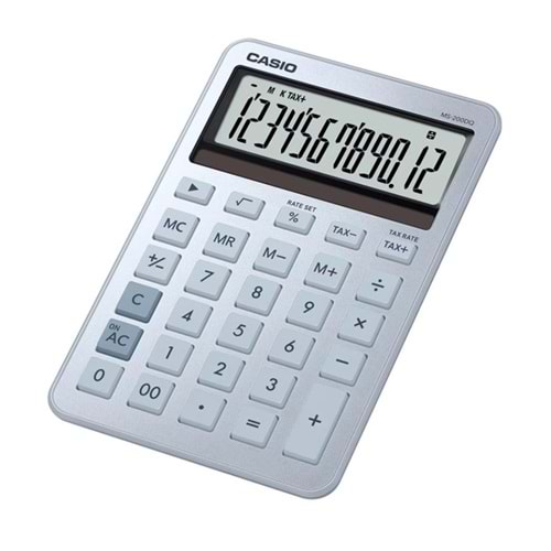 Casio MS-200DQ-BU 12 Hane Buz Mavisi Masa Üstü Hesap Makinesi