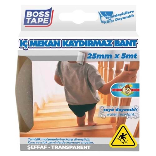 Boss Tape İç Mekan Şeffaf Pvc Kaydırmazlık Bandı Bt-10005