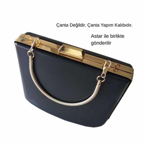 Çanta Aksesuar Abiye Çanta Kalıbı Tutma Saplı Model (Astarlı) Light Gold Metalli