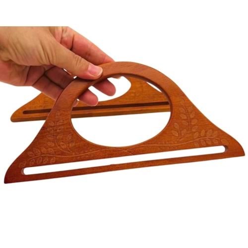 Çanta Aksesuar 25x12 cm Desenli İthal Ahşap Çanta Sapı