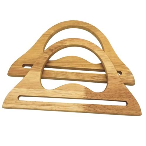 Çanta Aksesuar 20x12 cm Ham Ahşap Renk İthal Ahşap Çanta Sapı