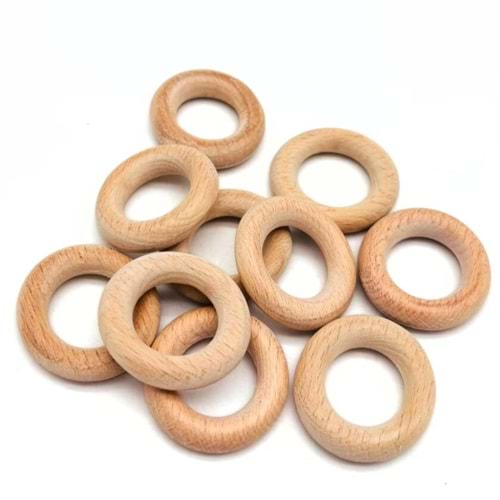 Çanta Aksesuar 3.5 cm Ahşap Halka 10 adet