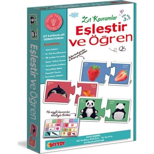 Dıy Toy Eşleştir Ve Öğren Zıt Kavramlar Eö1840