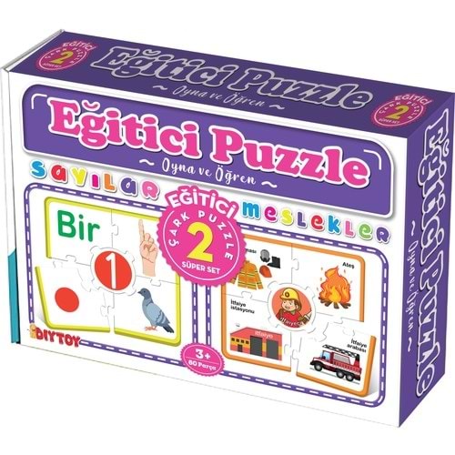 Dıytoy Çark Eğitici Puzzle Sayılar-Mesleklercp1932