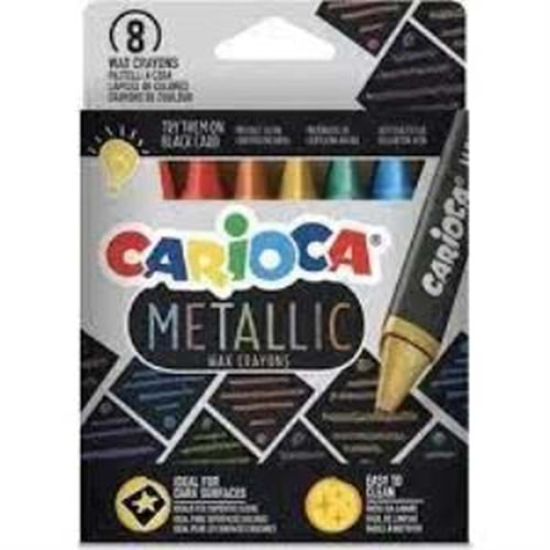 Carioca Metalik Wax Yıkanabilir Pastel Boya 8 Li