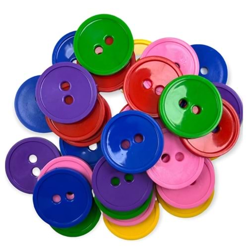Düğme 34 Boy Plastik Simit Düğme 24 Lü D3421