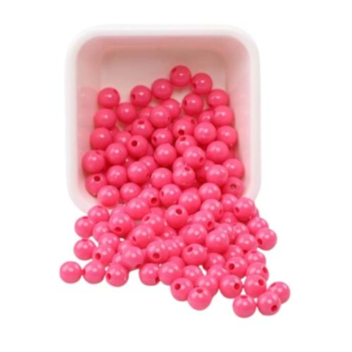 Plastik Boncuk 10Mm 500Gr Pembe B3988