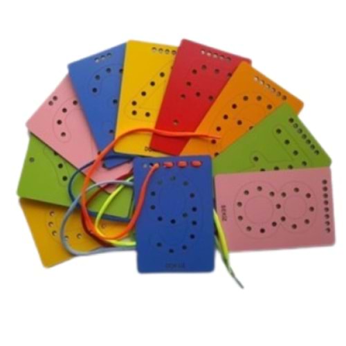 Ahşap İp Geçirme Etkinlik Rakam 10X15 10 lu
