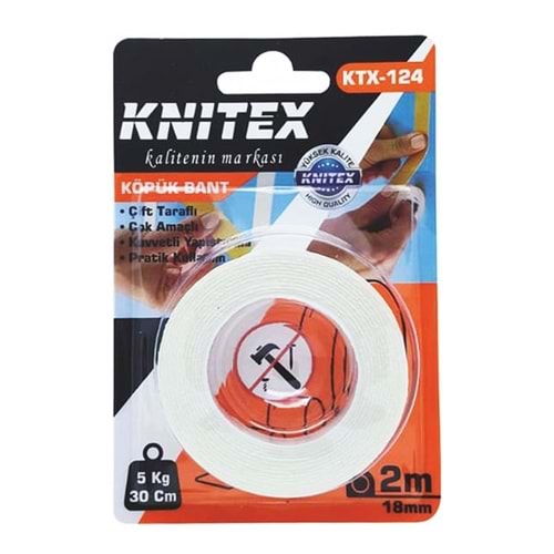 Knıtex Çift Taraflı Köpük Bant 18Mmx2M Ktx-124