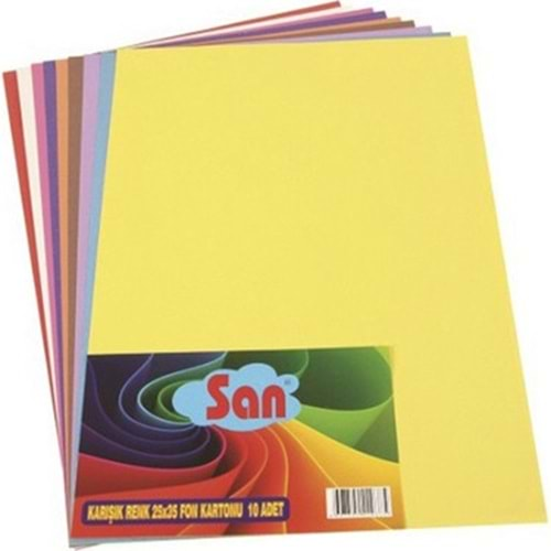 San Fon Kartonu 100Gr A4 10Lu Karışık