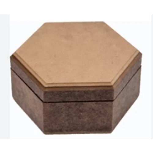 Kapaklı Altıgen Kutu 15X15X6.5cm