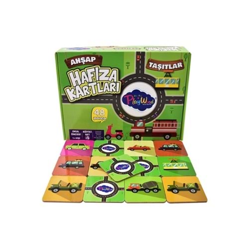 Play Wood Ahşap Tutmalı Hafıza Kartları Taşıtlar ONY-08
