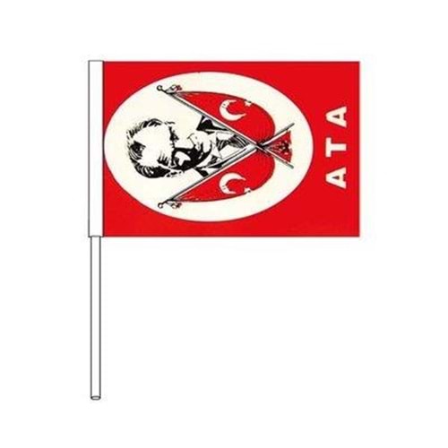 İpli Kağıt Bayrak Orta Boy Atalı 40 Lı 8X13