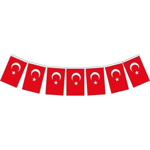 İpli Kağıt Bayrak Mini Boy Ay Yıldız 40 Lı 6X10
