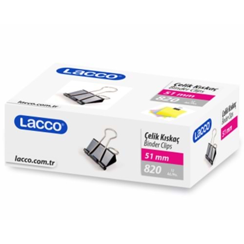 Lacco Siyah Çelik Kıskaç 51mm 12 Li